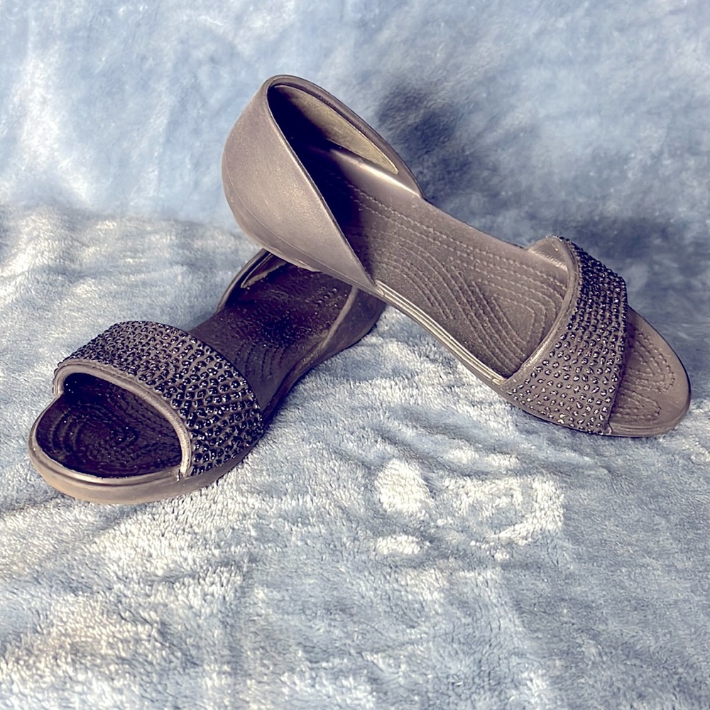 Black Croc sandals. Size 9